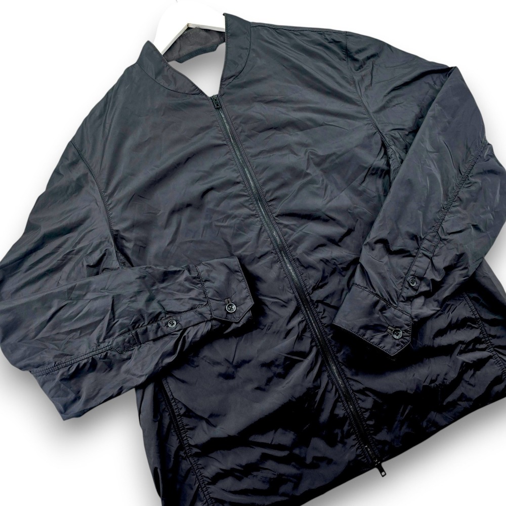 Rag & Bone Mens XL Black Nylon Bomber Jacket Zip Front Lightweight Made in USA